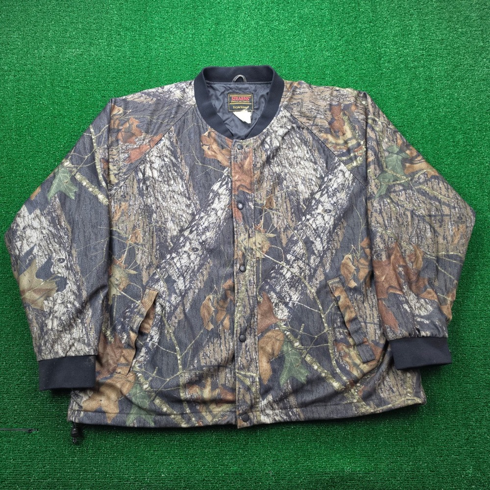 Stearns Dry Wear Quilted Insulated RealTree Camo Bomber Jacket Mens 2XL Outdoors